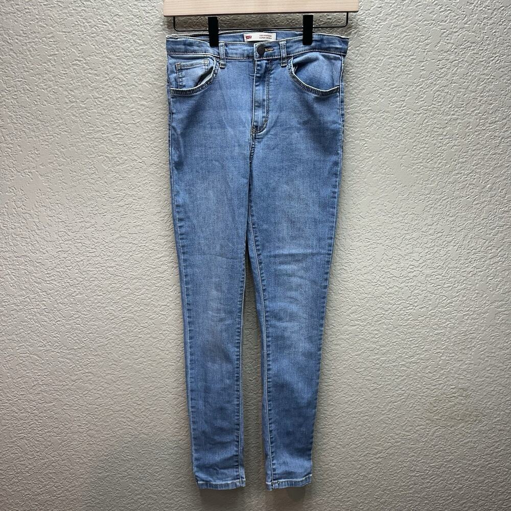 Levis 720 Jeans Size 14 Womens High Rise Super Skinny Medium Wash Blue Denim - Picture 1 of 11